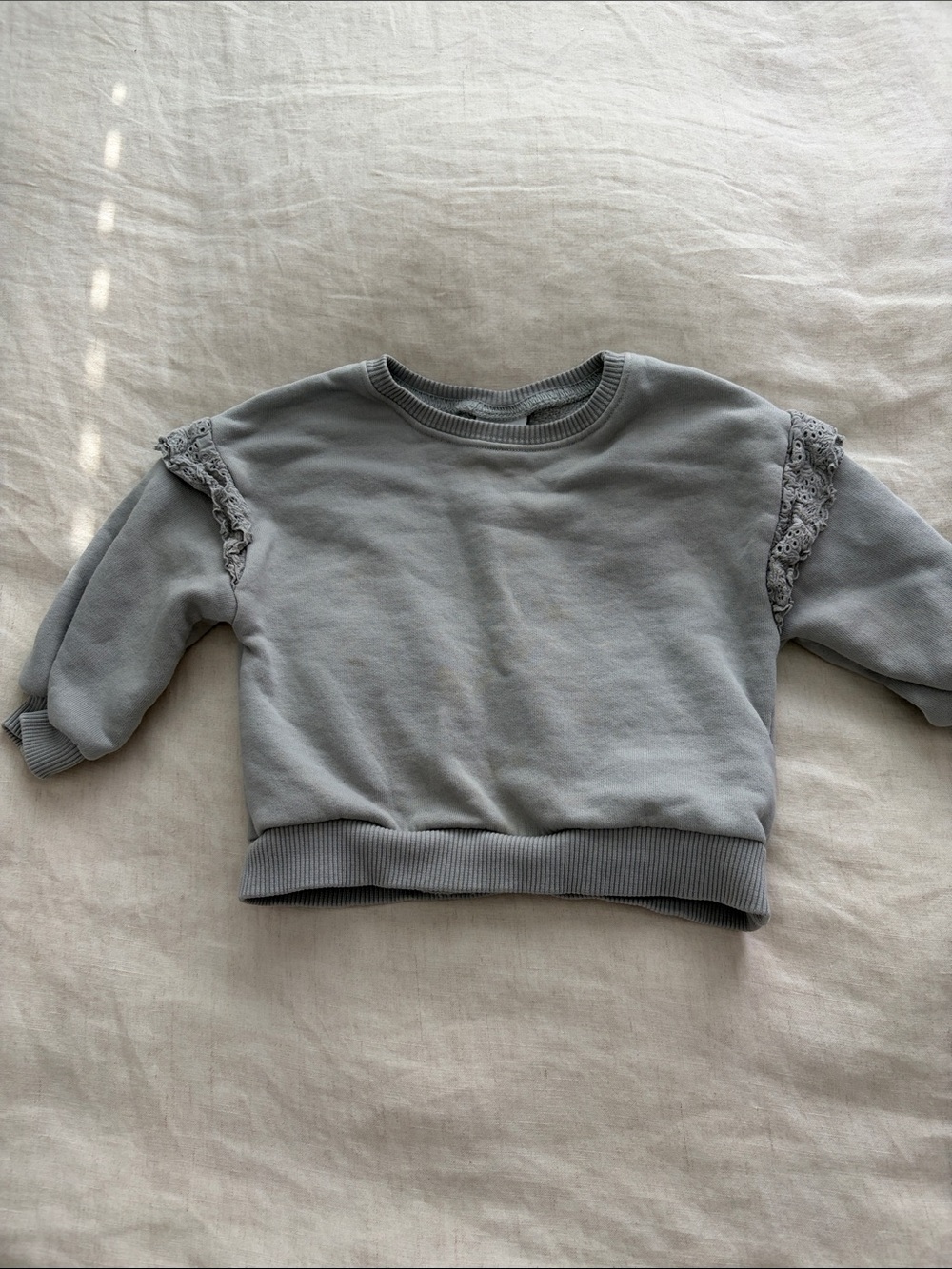 Classic Girls' Lace-Trim Sweatshirt - Gray